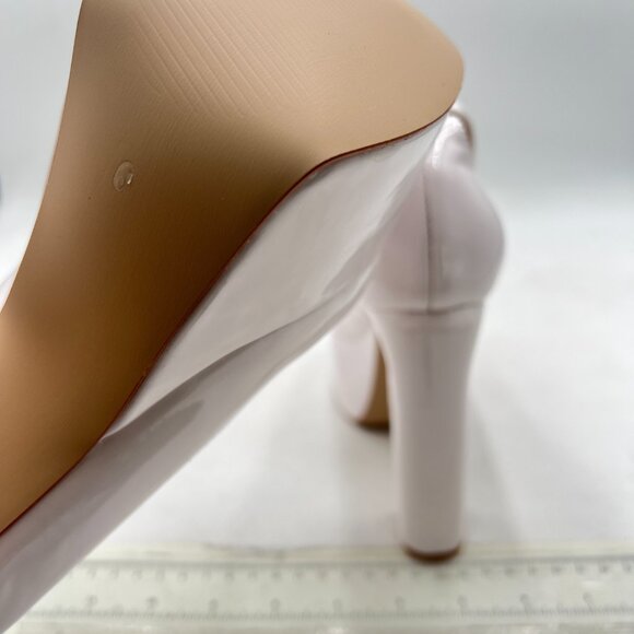 FSJ Beige Platform Chunky High Heel Sexy Square Closed Toe Ankle Strap Pumps - Picture 7 of 9